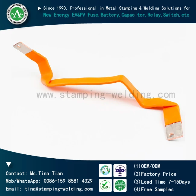 PVC Dipping Copper Flexible Busbar for Battery Pack